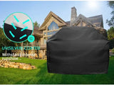 Heavy Duty Waterproof 210D Gas Grill Cover with Drawstring and UV Protection for Outdoor BBQ Grills, Black, 191 cm