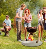 Round Fire Pit Mat with 3-Layer Fireproof Heat Insulation for BBQ Grills, Patios, Decks, Camping and Outdoor Ground Protection, Grey