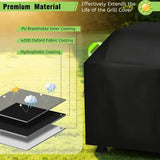BBQ Grill Cover 420D Oxford Waterproof Windproof for Outdoor Gas and Charcoal Grills 145 x 60 x 120 cm Black