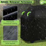 BBQ Grill Cover 420D Oxford Waterproof Windproof for Outdoor Gas and Charcoal Grills 145 x 60 x 120 cm Black