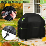 BBQ Grill Cover 420D Oxford Waterproof Windproof for Outdoor Gas and Charcoal Grills 145 x 60 x 120 cm Black