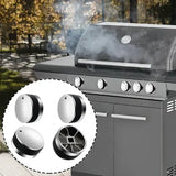 4 Pack Gas Grill Control Knobs With 6 mm and 8 mm Adapters for D Shaft Valves BBQ Grill Stove Oven Silver