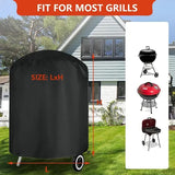 Round Grill Cover 210D Oxford Fabric Waterproof Tear Resistant UV Resistant for Outdoor BBQ Grills 62 x 105 cm