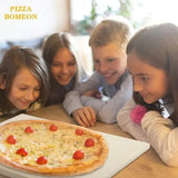 Pizza Stone Set with Food-Grade Cordierite Baking Stone and Natural Wood Peel for Ovens, Gas Grills and Home Pizza Baking