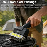 Electric Grill Brush Cordless Rechargeable 304 Stainless Steel Brush Head for BBQ Grills Smokers and Grates Black