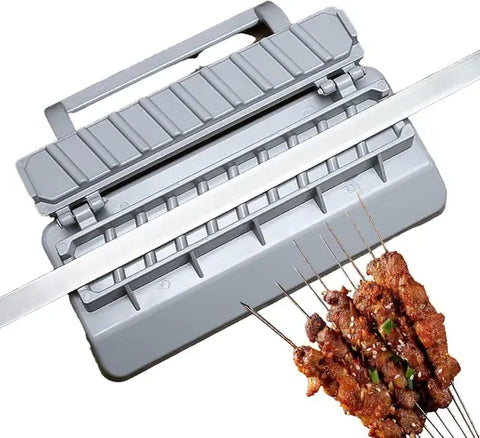 Manual Kebab Maker Press with ABS Skewer Mould, Easy-Clean BBQ Tool for Meat Skewers, Camping, Picnics and Outdoor Grilling, Grey In Australia - Darrahopens
