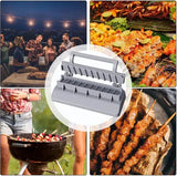 Manual Kebab Maker Press with ABS Skewer Mould, Easy-Clean BBQ Tool for Meat Skewers, Camping, Picnics and Outdoor Grilling, Grey In Australia - Darrahopens
