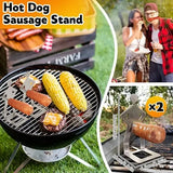 3 Piece Sausage Grill Holder Set, Stainless Steel BBQ Forks for Camping, Picnic and Outdoor Barbecue