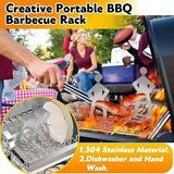 3 Piece Sausage Grill Holder Set, Stainless Steel BBQ Forks for Camping, Picnic and Outdoor Barbecue