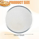 3 Pack Aluminum Pizza Pans With Mesh Bottom for Oven Grill and Home Kitchen, Round, for Home Cooking, Baking and Food Preparation, 33 cm