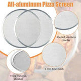 3 Pack Aluminum Pizza Pans With Mesh Bottom for Oven Grill and Home Kitchen, Round, for Home Cooking, Baking and Food Preparation, 33 cm