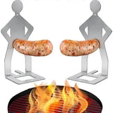 6 Piece Stainless Steel Sausage Grill Holder Rack, Portable Rotating BBQ Stand for Hot Dogs, Camping and Outdoor Cooking In Australia - Darrahopens