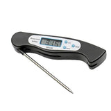 Digital Meat Thermometer With Foldable Probe LCD Display for Cooking Grilling Baking Milk Bath Water Black