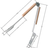 4-in-1 Grill Multitool Folding Stainless Steel BBQ Spatula Fork Tongs Bottle Opener for Camping and Outdoor Grilling