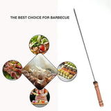 20 Pack Stainless Steel BBQ Skewers with Wooden Handles, Twisted Non-Slip Design for Grilling, Camping and Outdoor Cooking, 30 cm In Australia - Darrahopens