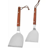 2 Pack BBQ Spatula Set, Stainless Steel Teppanyaki Grill Spatulas with Wooden Handles for Grilling and Griddle Cooking In Australia - Darrahopens