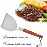 2 Pack BBQ Spatula Set, Stainless Steel Teppanyaki Grill Spatulas with Wooden Handles for Grilling and Griddle Cooking In Australia - Darrahopens