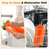 2 Pack Reusable Silicone Grease Cup Liners, Heat Resistant Drip Tray Inserts for 17, 22, 28 and 36 Inch Griddles, Orange