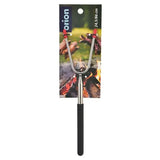 Telescopic Campfire Roasting Fork, Double Prongs, Stainless Steel, Rotating Handle, for Camping, Picnics and Outdoor Cooking, Black