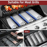 4 Pack Universal Stainless Steel Grill Heat Plates, Flavorizer Bar Replacements for Most Gas Grills, Silver, 38 x 10 cm In Australia - Darrahopens