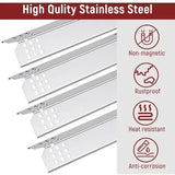 4 Pack Universal Stainless Steel Grill Heat Plates, Flavorizer Bar Replacements for Most Gas Grills, Silver, 38 x 10 cm