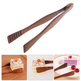 Wood Food Tongs Wooden Serving Clamp for Grill Bread Dessert Pastry Kitchen Use, for Home Cooking, Baking and Food Preparation, 26.5 cm