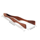 Wood Food Tongs Wooden Serving Clamp for Grill Bread Dessert Pastry Kitchen Use, for Home Cooking, Baking and Food Preparation, 26.5 cm