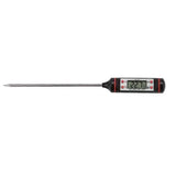 Digital Food Thermometer with Stainless Steel Probe for BBQ Meat, Baking, Coffee, Baby Food and Bath Water, Black