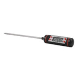 Digital Food Thermometer with Stainless Steel Probe for BBQ Meat, Baking, Coffee, Baby Food and Bath Water, Black