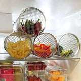 2 Pack Stainless Steel Rolling Grill Baskets with Hooks and Forks for Vegetables, Seafood, Camping and Home BBQ, Silver, 31 cm and 21 cm