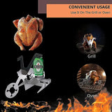 Stainless Steel Beer Can Chicken Holder, Portable Roaster Rack for Grills, Smokers, Ovens and Outdoor BBQ, Silver, 33 cm