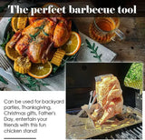 Stainless Steel Beer Can Chicken Holder, Portable Roaster Rack for Grills, Smokers, Ovens and Outdoor BBQ, Silver, 33 cm