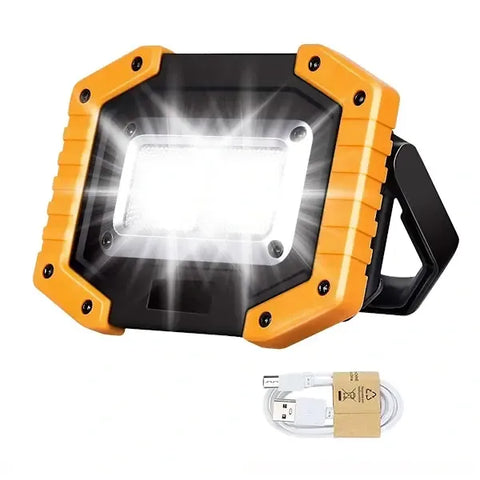 30W Rechargeable LED Work Light, 2000 Lumen Portable USB Battery Lamp with 3 Modes for Camping, Hiking, Garage and Car Repair, Orange In Australia - Darrahopens