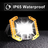 30W Rechargeable LED Work Light, 2000 Lumen Portable USB Battery Lamp with 3 Modes for Camping, Hiking, Garage and Car Repair, Orange