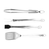 4 Piece Stainless Steel BBQ Grill Tool Set, Heavy Duty Rust Resistant Utensils for Camping, Outdoor Cooking and Backyard Parties