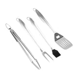 4 Piece Stainless Steel BBQ Grill Tool Set, Heavy Duty Rust Resistant Utensils for Camping, Outdoor Cooking and Backyard Parties