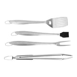4 Piece Stainless Steel BBQ Grill Tool Set, Heavy Duty Rust Resistant Utensils for Camping, Outdoor Cooking and Backyard Parties