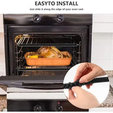 4 Pack Heat Resistant Oven Rack Guard Covers, Easy-Cut Burn Protection Sleeves for Kitchen and Family Use, Black, 36 cm
