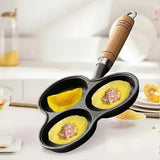 3 Cup Egg Frying Pan Non-Stick Iron Breakfast Omelet Skillet for Eggs Pancakes and Bacon, for Home, Garden and Everyday Use, Black In Australia - Darrahopens