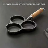 3 Cup Egg Frying Pan Non-Stick Iron Breakfast Omelet Skillet for Eggs Pancakes and Bacon, for Home, Garden and Everyday Use, Black