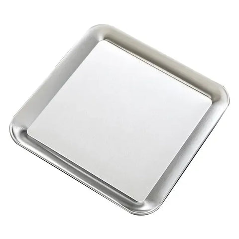 Stainless Steel Square Serving Tray, Food-Grade Decorative Plate for Parties, Buffets, Appetisers, Camping and Catering, 23 x 23 cm