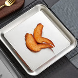 Stainless Steel Square Serving Tray, Food-Grade Decorative Plate for Parties, Buffets, Appetisers, Camping and Catering, 23 x 23 cm