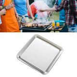 Stainless Steel Square Serving Tray, Food-Grade Decorative Plate for Parties, Buffets, Appetisers, Camping and Catering, 23 x 23 cm