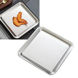 Stainless Steel Square Serving Tray, Food-Grade Decorative Plate for Parties, Buffets, Appetisers, Camping and Catering, 23 x 23 cm