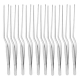 10 Pack Stainless Steel BBQ Food Tongs, Slim Serving Tweezers for Grilling, Cooking, Buffets and Food Preparation, Silver, 20 cm In Australia - Darrahopens