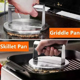 Stainless Steel Burger Smasher Press With Raised Edge for Smash Burgers, Grill and Home Cooking, 15 cm