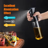 200 mL BPA-Free Oil Spray Bottle, Fine Mist Dispenser for Air Fryers, Salads, Roasting, Grilling and Everyday Cooking, Black