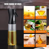 200 mL BPA-Free Oil Spray Bottle, Fine Mist Dispenser for Air Fryers, Salads, Roasting, Grilling and Everyday Cooking, Black