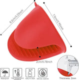 1 Pair Thick Silicone Air Fryer Pot Holders, Heat Resistant Mini Oven Mitts for Grilling, Baking and Cooking, Red In Australia - Darrahopens