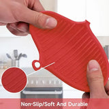 1 Pair Thick Silicone Air Fryer Pot Holders, Heat Resistant Mini Oven Mitts for Grilling, Baking and Cooking, Red In Australia - Darrahopens